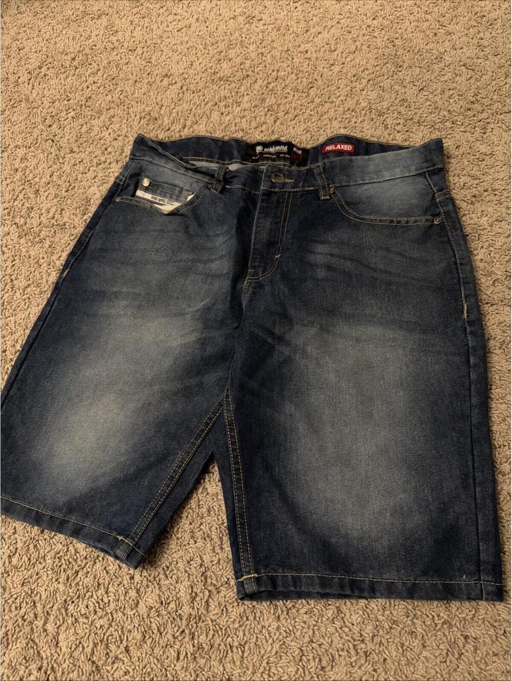 Ecko Unltd. Rawthentic Men’s Blue Relaxed Loose Denim Jorts Shorts Faded Sz 34